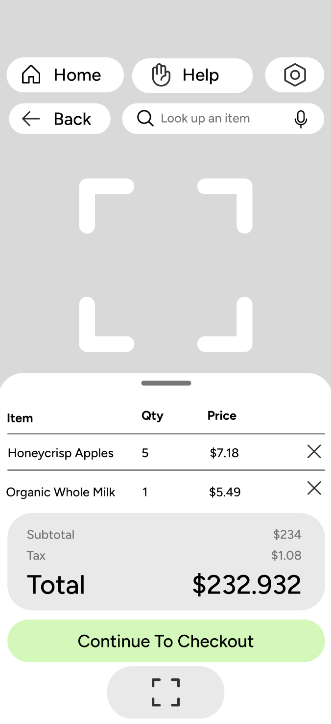 Terminal barcode scanner wireframe
